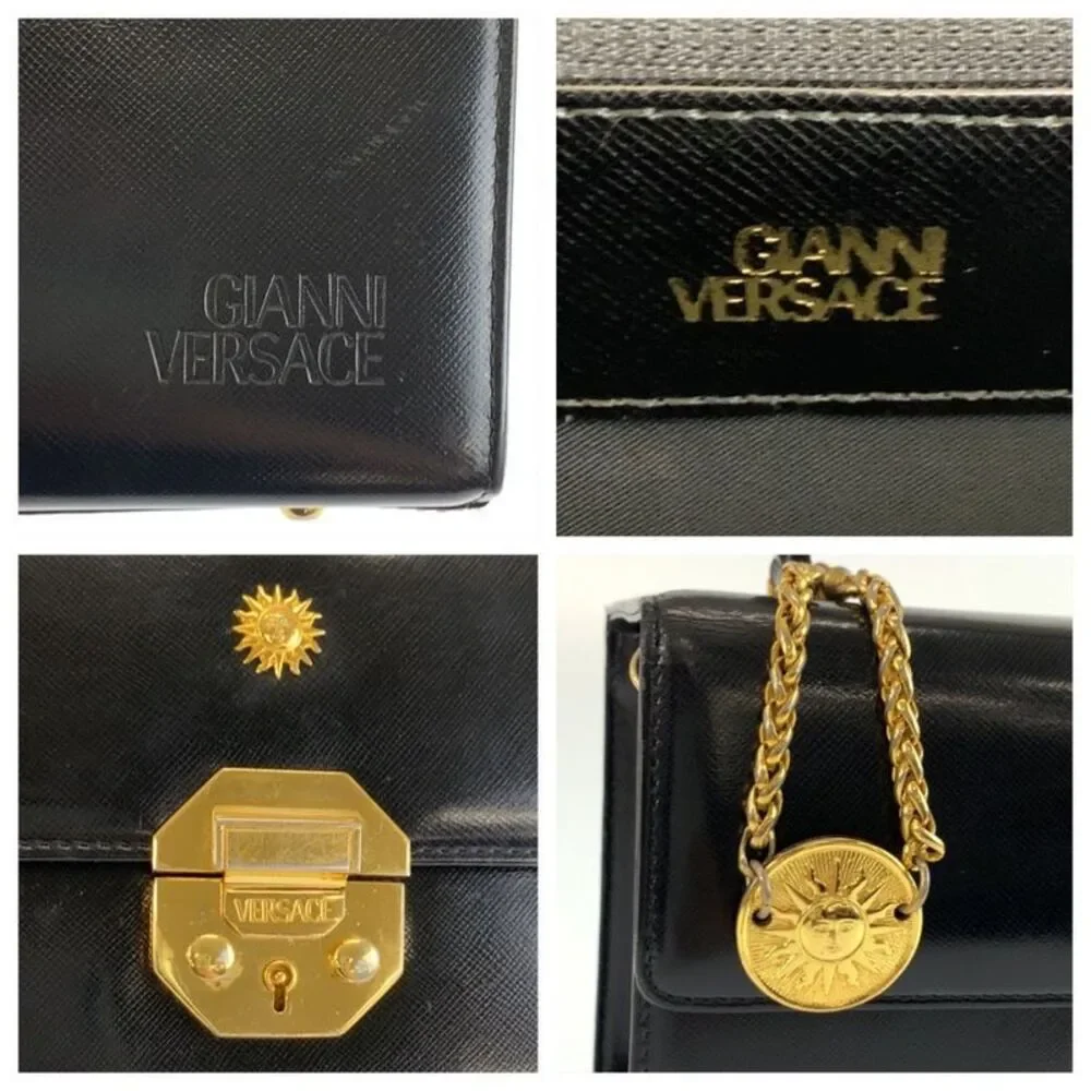 Versace Sunburst Patent Leather Vanity Bag
